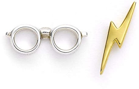 Offizielle Harry Potter Ohrstecker aus Sterlingsilber mit Blitzschraube und Brille von The Carat Shop