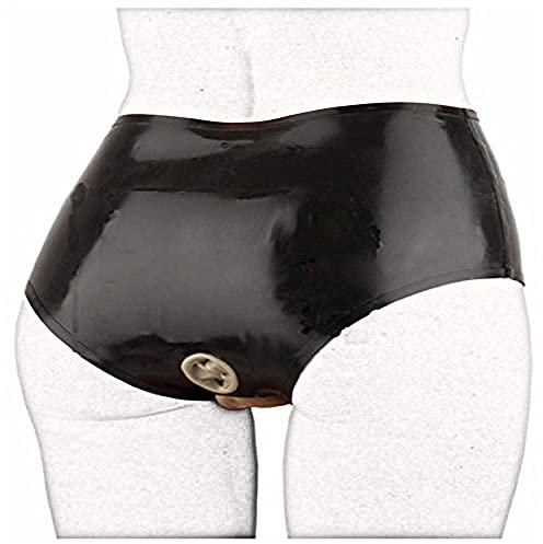 Weibliche Latex Sexy Shorts Unterwäsche Unterkörper Anal Kondom Slips Cosplay Höschen (S)