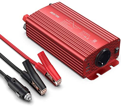 Wechselrichter 500W Reiner Sinus/Spannungswandler 12v 230v mit 4.2A Dual Smart USB-Anschlüsse Adapter Netzteil Kfz-ladegeräte für Geschaeftsfahrten und Urlaub