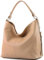 modamoda de T160 Damen Leder Schultertasche Henkeltasche Large handmade in Italy, Farbe:T160 Beige