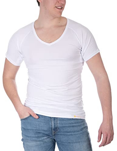 Confidenceforall V-Neck Anti-Transpiration Homme | Absorbe la Sueur | Anti-Odeur | t-Shirt d'entraînement |t-Shirt de Gym Homme |Blanc