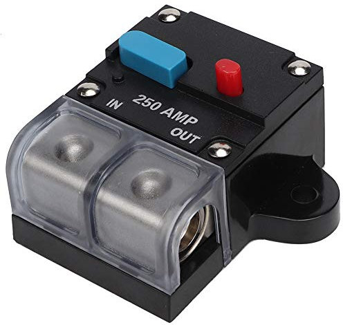 Disjoncteur de voiture, 80A-300A disjoncteur réarmable automatique universel fusible d'auto-récupération bouton de réinitialisation manuelle pour voitures(250A)