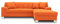 DOMO. collection Ecksofa Capri, Sofa in L-Form mit Schlaffunktion, Couch, Polsterecke, Eckcouch, Schlafsofa 239 x 152 x 75 cm (BxTxH), orange