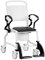 FabaCare Toilettenrollstuhl Bonn, made in Germany, Premium Toilettenstuhl, WC Rollstuhl, fahrbar, mit Eimer, bis 130 kg, Grau/Schwarz