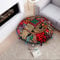 flyingasedgle Indisches handgefertigtes buntes Bodenkissen, rund, 81,3 cm, Bohemian-Meditationskissen, Bodenkissen, indisches Sitzkissen, Ottomanen-Bezug (schwarz)