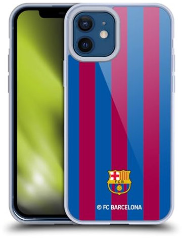 Head Case Designs Officially Licensed FC Barcelona Stripes Crest Gel Case [Military Grade Protection] Compatible with Apple iPhone 12 / iPhone 12 Pro and Compatible with MagSafe