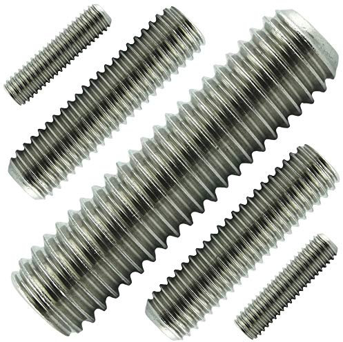 M6x6 mm (5 Stück) Madenschrauben - Edelstahl VA A2 V2A - Gewindestift mit Kegelkuppe und Innensechskant - DIN 913 - ISO 4026 | AGBERG