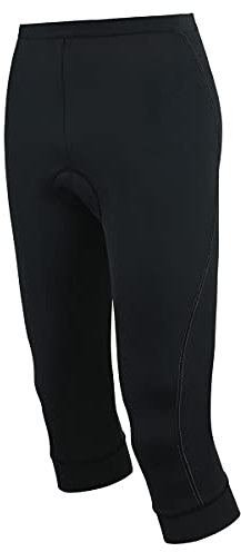Airtracks Damen Fahrradhose Kurz 3/4 Radhose Comfort Line 3/4 Lang MTB Radlerhose Mountainbike 3D Coolmax Gepolstert Atmungsaktiv Reflektoren XS S M L XL XXL 3XL 4XL - schwarz - S