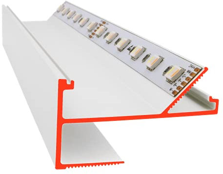 iluminize LED-Trockenbauprofil VTL, weiß RAL 9003, Musterstück ca. 30cm