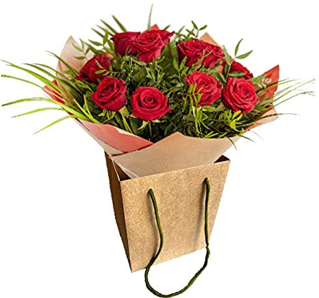Red King Rose flowers Next Day Delivery Prime, Fresh Flowers Hand-Tied Bouquet of Beautiful Red Rose Lovely Gift, Flowers