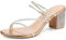 Allegra K Women's Strappy Rhinestone Block Heel Slide Sandals, Rose Gold, 5 UK