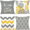 ZWJD Kissenbezug 40x40 4er Set Outdoor Kissen Dekokissen Leinen Kissenhülle Kissenbezüge Geometrische Muster Kissenhüllen für Sofa Wohnzimmer Zierkissen 40 x 40 cm-A021