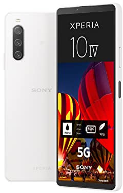 Sony Xperia 10 IV (smartphone 5G, 6 pollici, display OLED, tripla fotocamera, jack audio da 3,5 mm, batteria da 5.000 mAh, doppia SIM ibrida), 24 + 6 mesi di garanzia [Amazon Exklusiv] bianco
