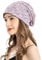 ZLYC Summer Long Slouch Beanie Leicht Weich Jersey Mütze für Damen und Herren(Gemustertes Lila)