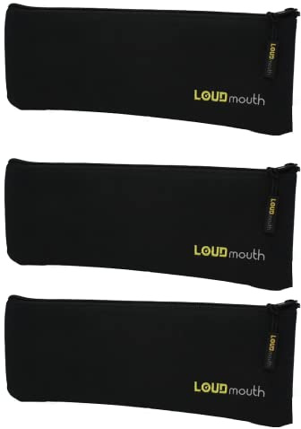 Loudmouth Long Zippered Pouch for Large Wireless Microphones, Mic Bag 3Pack | 12.5 x 4