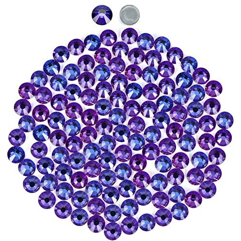 YHMQ DU Hotfix-Strasssteine zum Aufbügeln, Glas Kristall SS6 Purple Velvet | 1440 Stück, SS6 (1,8–2,0 mm), Glas-Kristall mit starkem Schmelzkleber für Kleidung, Schuhe und DIY