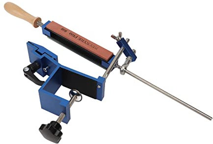 Kit Affilacoltelli, con manico in legno con 4 pietre per affilare Kit professionale per affilare la casa ad angolo fisso Flip in acciaio inossidabile Utensili Professionali per Coltelli da Cuoco