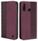 CXTCASE Funda Huawei P30 Lite, Funda Tapa Libro Movil Carcasa PU Cuero para Huawei P30 Lite, Tipo Libro Flip Wallet Case, Vino Tinto