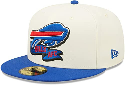 New Era 59FIFTY Cap - NFL Sideline Buffalo Bills - 7 3/8, Buffalo Bills Cream, 60