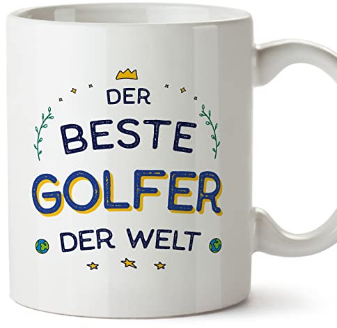 Mugffins Tassen/Becher mit Spruch für GOLFER - Auf Deutsch - Beste der Welt - 11 oz / 330 ml - originelles und lustiges Geschenk Mitarbeiter