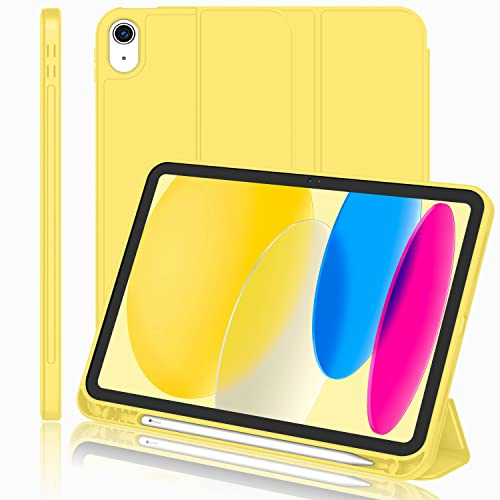 iMieet Schutzhülle für iPad (A16) der 11. Generation/iPad 10. Generation [27,9 cm (11 Zoll) 2025/10,9 Zoll 2022] mit Stifthalter, dreifach Faltbarer Ständer, Smart Cover mit weicher TPU-Rückseite