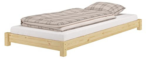 Erst-Holz Schmales Flachbett Futonbett Einzelbett 80x200 Kiefer massiv V-60.51-08, Ausstattung:ohne Zubehör