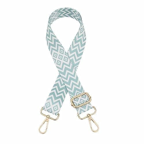 SHTGOI Taschengurte Verstellbarer Schultergurt 3.8cm Breite Rautenförmige Schulterriemen Doppelseitiges Muster Geflochten Umhängegurt Ethno-Stil Taschenriemen für Damen Taschen Zubehör Seeblau