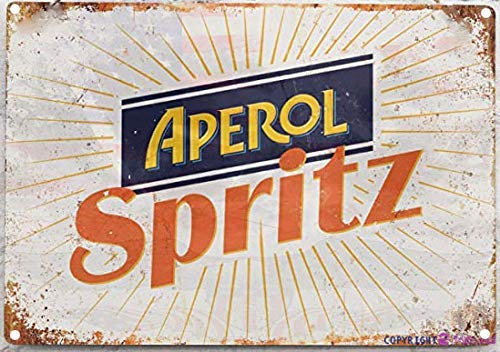 Retro Blechschild / Aperol Spritz Cocktail Prosecco Blechschild Höhle Bar Club Home Wandkunst Metall Blechschild 20,3 x 30,5 cm