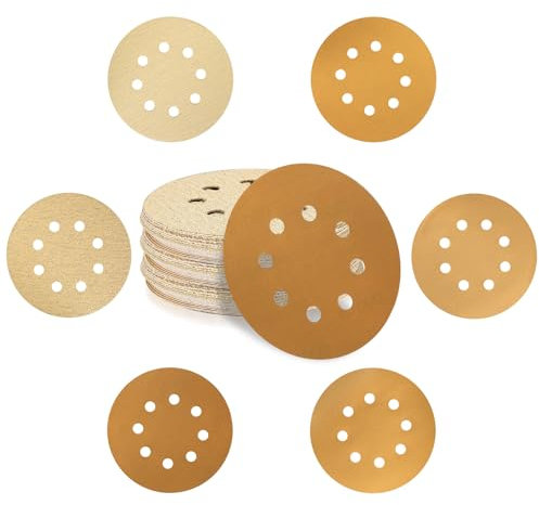 30pcs 125mm Sanding Discs, 60/120/240/400/800/1000 Grits Hook and Loop Orbital Sander Discs, Wet and Dry Round Orbital Sanding Pads Sandpaper Sheets Discs for Random Orbital Sander Electric Sander