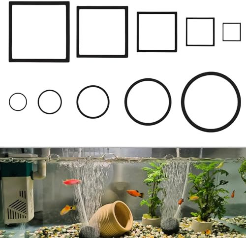 KINHARD Dispensador Comida Peces, 10 Piezas Acuario Anillos Plantas, Flotantes Anillos, No Absorbente, Aislante del Calor y Resistente al Frío, para Agua Dulce Agua Salada Plantas