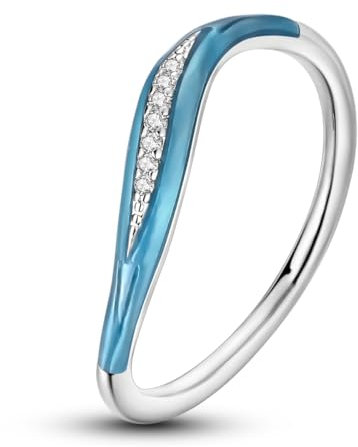 MULA Silber 925 Ringe für Frauen Eternity Ring Mond Stern Damen Ringe Zirkonia Schmuck für einen Freund der Familie