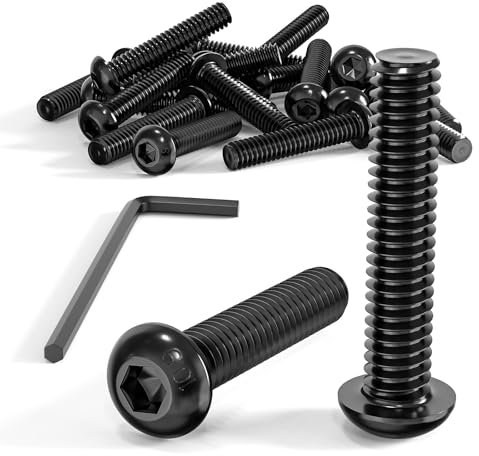 ORTAVA 20 Stück M6 x 30 Linsenkopfschrauben, Rundkopfschrauben ISO 7380, Flachkopfschrauben, Innensechskant Kohlenstoffstahl Vollgewinde mit Innensechskantschlüsseln