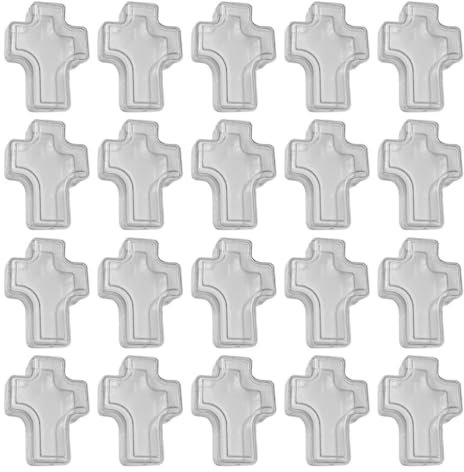 Cabilock 20Stück Mini Durchsichtige Kreuzförmige Geschenkboxen: Aufbewahrungsbehälter aus Kunststoff mit Deckel für Halloween Kleinteile,kleine Perlen,und andere Bastelzubehör