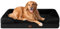 EHEYCIGA Orthopädisches Hundebett Grosse Hunde, 112x81x15cm, Memory Foam Hundekorb XL, Waschbar Hundesofa Wasserdicht rutschfest, Hundecouch mit Hohem Rand, Schwarz