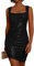 GRACE KARIN Damen Glitzer Kleider Vintage Kleid Bodycon Club Kleid Festliches Kleid Ärmellos Eckiger Ausschnitt Cocktail Party Kleid M Schwarz CL2848A24-01