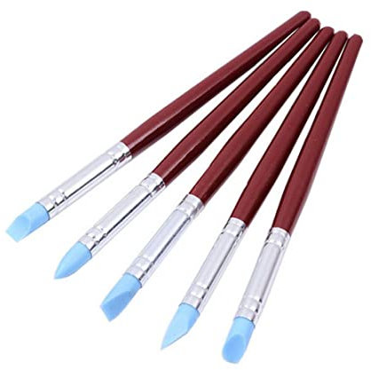 Clay Shaping Modeling Wipe Out Tools Rubber Tip Paint Brushes Shape Pottery Clay Sculpture Carving Tools for Modeling,Craving 5pcs Clay Shaping Wipe Out Tools