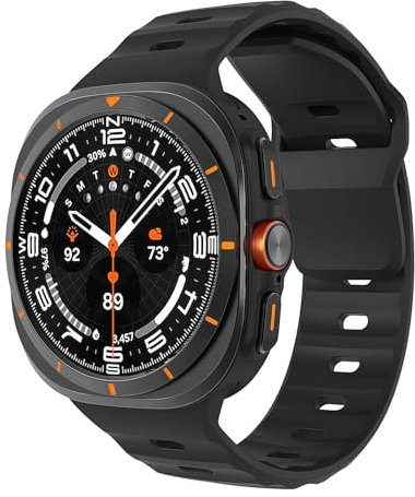 MoKo Correa Deportiva Compatible con Samsung Galaxy Watch Ultra 47mm (2025/2024) para Hombre Mujer, Pulsera de Recambio de Silicona Suave e Impermeable para Galaxy Watch 7 Ultra, Negro