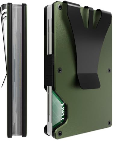 FxindX Kreditkartenetui für Herren, RFID Geldbeutel Kapazität 15 Karten, Slim Wallet, Geldbörse mit Geldklammer, Karten Portemonnaie Geeignet für Männer, Frauen, Teenager