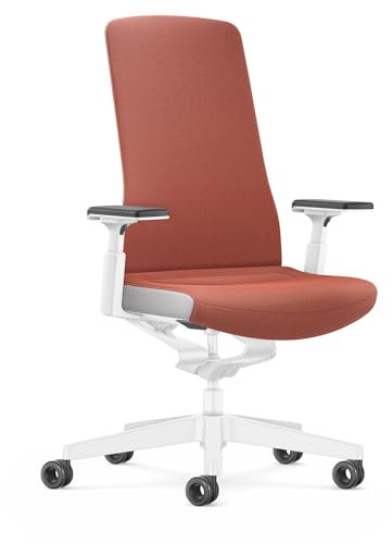 Interstuhl Bürostuhl Pure Interior Edition - Der Schreibtischstuhl der Sich an Gewicht und Bewegung anpasst - ergonomische Smart-Spring Technologie - Made in Germany (4D-Armlehne, Orangerot | Weiß)