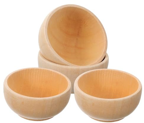OKUMEYR 8stücke Unbehandeltes Holzspielzeug Set Holzschalen Für Basteln Finish Für Malen Und Dekorieren Für Montessori Aktivitäten