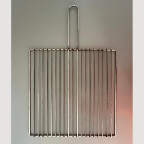 Vulcaninox - Grille barbecue en acier inoxydable 40 x 40 cm - Convient pour barbecue à charbon, bois, maçonnerie et encastré - Graticule résistante pour viande et poisson - Facile à nettoyer et sans