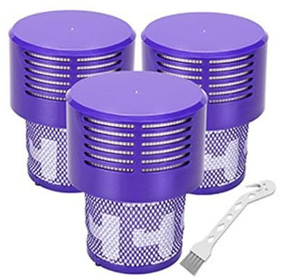 Lot de 3 Filtres Aspirateur pour Dyson V10 Absolute, Animal, Motorhead, Total Clean, SV12, DY-969082-01, Non Compatible avec V10 Slim, Accessoire Lavable