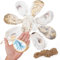 Austernmuscheln zum Basteln mit gebohrten Löchern und Juteseil, flache Austernmuscheln, Ornamente, für Heimdekoration, Weihnachtsschmuck, DIY Kunst und Handwerk, 25 Stück