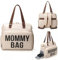 BERIO Mommy Bag Weiß, Wickeltasche, Mutterschaft, Rucksack, Reisetasche, große Kapazität, Wickelunterlage, verstellbarer Schultergurt, Thermotasche, Kofferdurchlass organizer kinderwagen xxl
