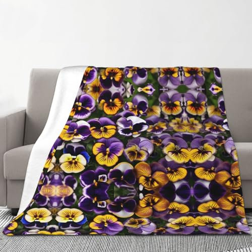 pvinnk Pansy Perfection Print Print Adult Women Gifts Warm and Cozy 70x80 in Winter Flannel Blanket Ultrasoft for Sofa