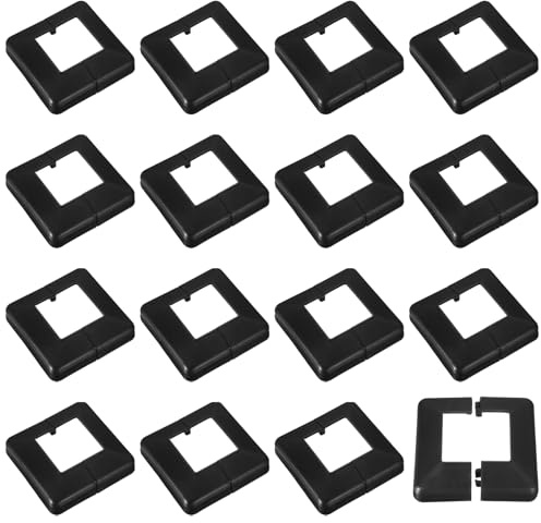sourcing map Pfostenschürze, 16 Stück, 60 x 60 mm, Kunststoff, geteilter Stil, für Zaun, Treppe, Handlauf, Geländer, Veranda, 120 x 120 mm (insgesamt)