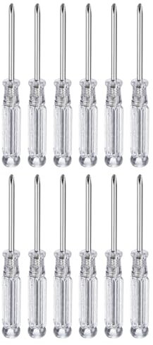 sourcing map 12pcs PH1 Mini Phillips Screwdriver #1 3.5 Length Screwdrivers 2 Carbon Steel with Ergonomic Handle for DIY Repairing, White