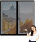 Magnetic Fly Screen Window Large 255 x 275 cm Mesh Fly Curtain Mosquito Net Without Drilling Durable Transparent for Air Conditioner Room Window, Black