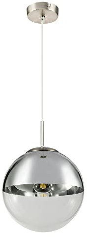 Decken Pendel Leuchte Wohn Zimmer Glas Kugel Hänge Lampe chrom klar im Set inkl. LED Leuchtmittel