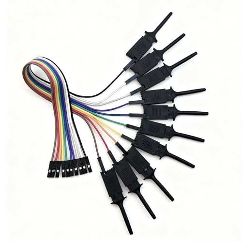 Angelkiss Test Clamp Wire Hook Test Clip for Logic Analyzer, Pack of 10（ Black)
